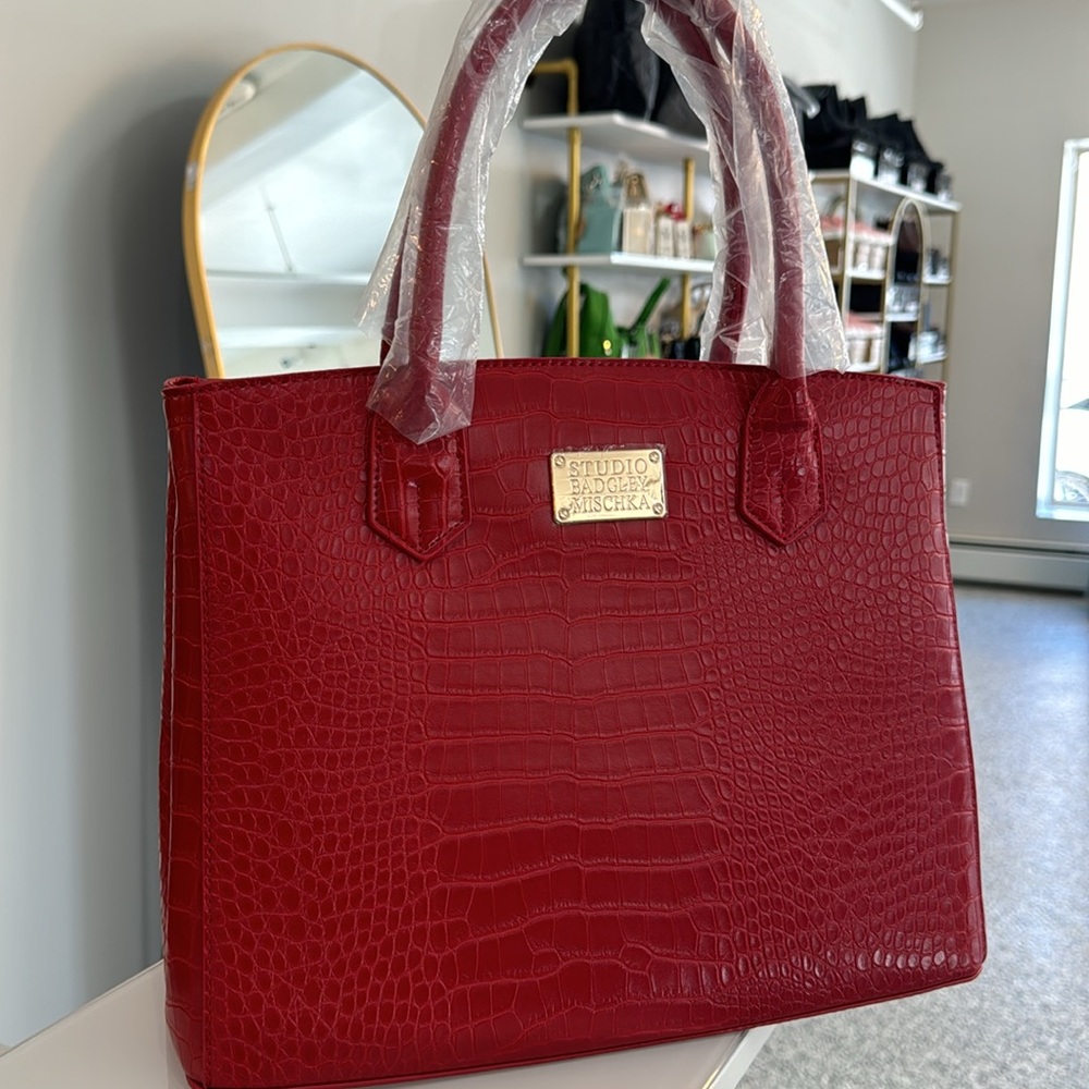 Badgley Mischka croc style purse $149 MSRP - Picture 2 of 7